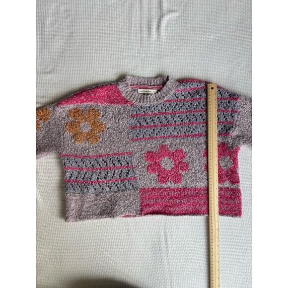 Moon & Madison Sweater XS Purple Floral Cropped Patchwork Wool Swifty Love twee - Picture 10 of 10